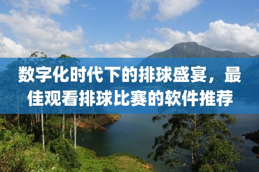 数字化时代下的排球盛宴，最佳观看排球比赛的软件推荐
