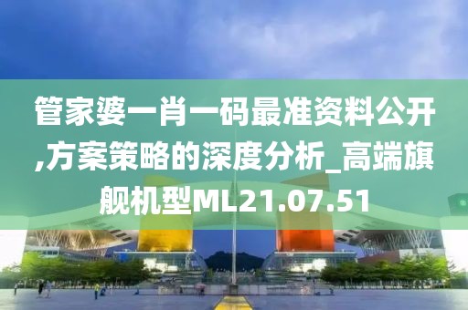 管家婆一肖一码最准资料公开,方案策略的深度分析_高端旗舰机型ML21.07.51