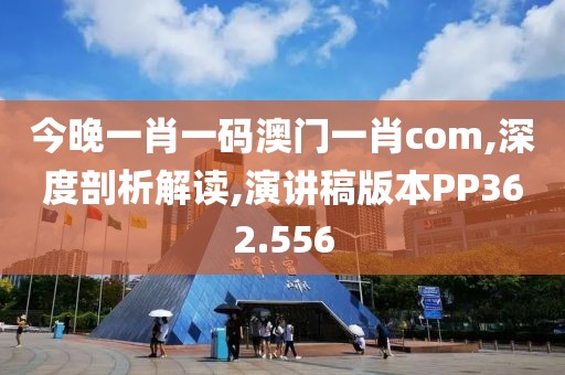 今晚一肖一码澳门一肖com,深度剖析解读,演讲稿版本PP362.556