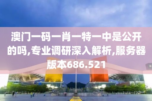 澳门一码一肖一特一中是公开的吗,专业调研深入解析,服务器版本686.521