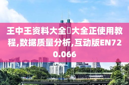 王中王资料大全枓大全正使用教程,数据质量分析,互动版EN720.066