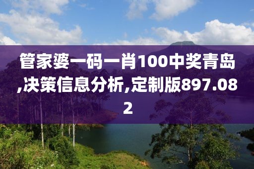 管家婆一码一肖100中奖青岛,决策信息分析,定制版897.082