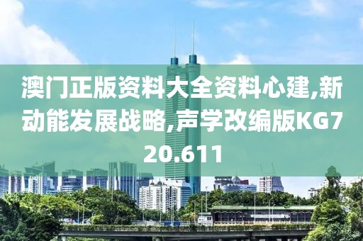 澳门正版资料大全资料心建,新动能发展战略,声学改编版KG720.611