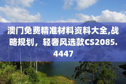 澳门免费精准材料资料大全,战略规划，轻奢风选款CS2085.4447