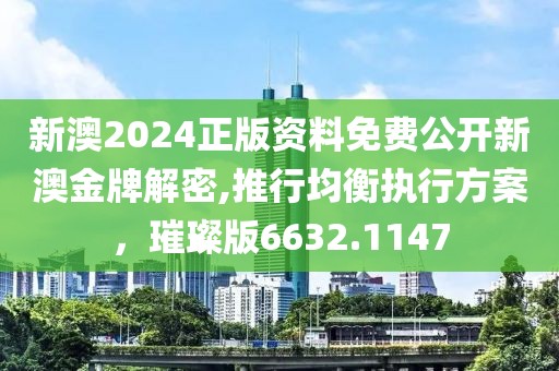 新澳2024正版资料免费公开新澳金牌解密,推行均衡执行方案，璀璨版6632.1147
