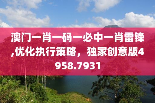 澳门一肖一码一必中一肖雷锋,优化执行策略，独家创意版4958.7931