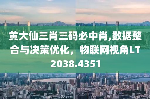 黄大仙三肖三码必中肖,数据整合与决策优化，物联网视角LT2038.4351
