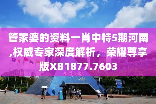 管家婆的资料一肖中特5期河南,权威专家深度解析，荣耀尊享版XB1877.7603