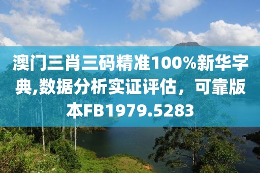 澳门三肖三码精准100%新华字典,数据分析实证评估，可靠版本FB1979.5283