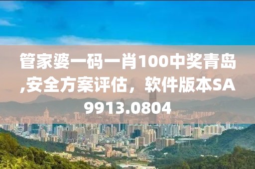管家婆一码一肖100中奖青岛,安全方案评估，软件版本SA9913.0804