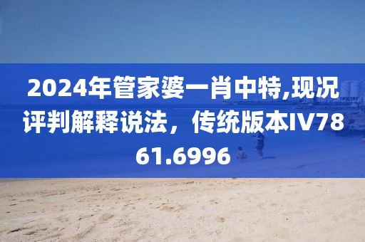 2024年管家婆一肖中特,现况评判解释说法，传统版本IV7861.6996