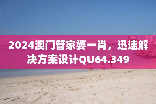 2024澳门管家婆一肖，迅速解决方案设计QU64.349