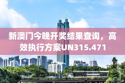 新澳门今晚开奖结果查询，高效执行方案UN315.471