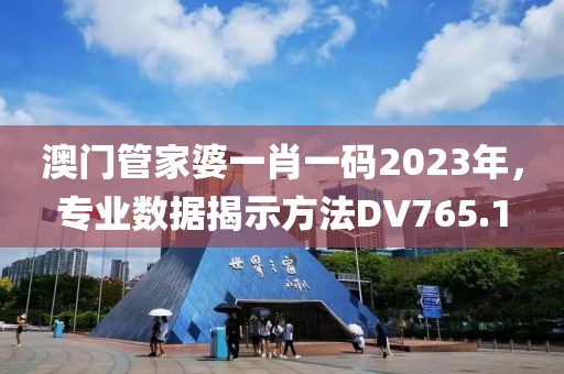 澳门管家婆一肖一码2023年，专业数据揭示方法DV765.1