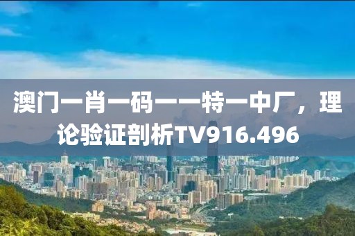 澳门一肖一码一一特一中厂，理论验证剖析TV916.496