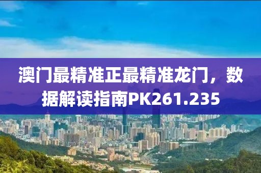 澳门最精准正最精准龙门，数据解读指南PK261.235