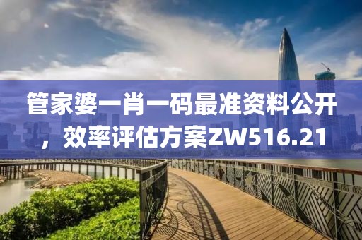 管家婆一肖一码最准资料公开，效率评估方案ZW516.21
