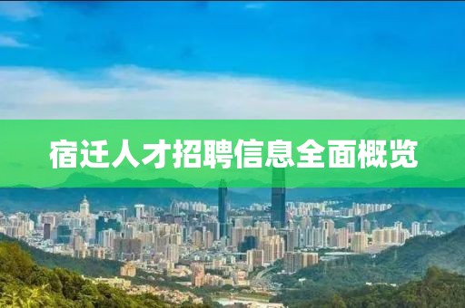 宿迁人才招聘信息全面概览