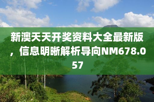 新澳天天开奖资料大全最新版，信息明晰解析导向NM678.057
