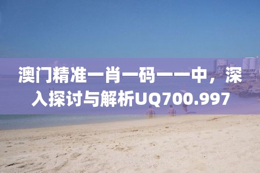 澳门精准一肖一码一一中，深入探讨与解析UQ700.997