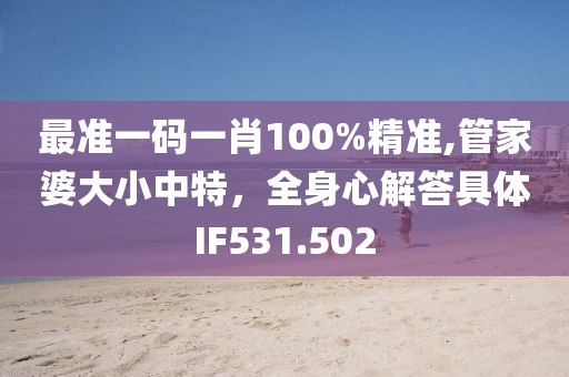 最准一码一肖100%精准,管家婆大小中特，全身心解答具体IF531.502