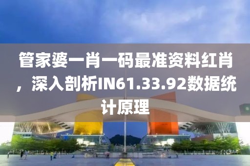 管家婆一肖一码最准资料红肖，深入剖析IN61.33.92数据统计原理