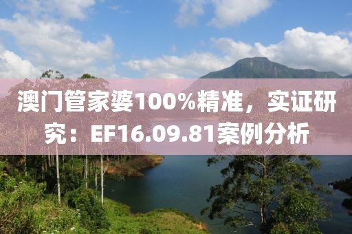 澳门管家婆100%精准，实证研究：EF16.09.81案例分析