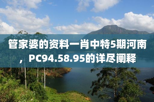 管家婆的资料一肖中特5期河南，PC94.58.95的详尽阐释