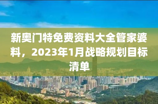 新奥门特免费资料大全管家婆料，2023年1月战略规划目标清单