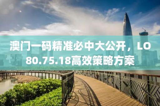 澳门一码精准必中大公开，LO80.75.18高效策略方案