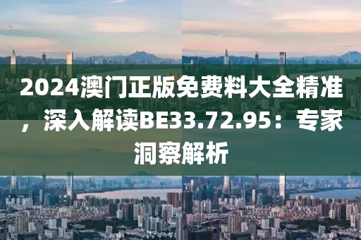 2024澳门正版免费料大全精准，深入解读BE33.72.95：专家洞察解析
