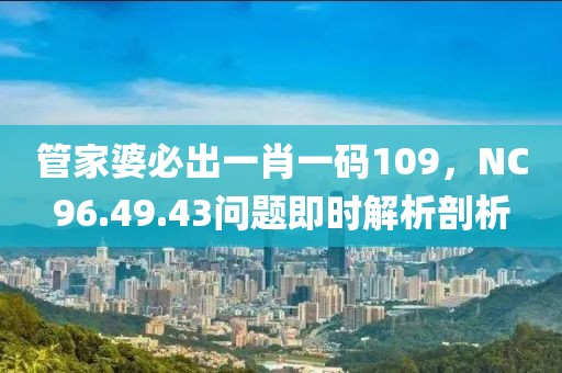 管家婆必出一肖一码109，NC96.49.43问题即时解析剖析