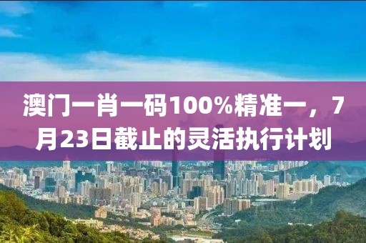 澳门一肖一码100%精准一，7月23日截止的灵活执行计划