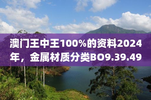 澳门王中王100%的资料2024年，金属材质分类BO9.39.49