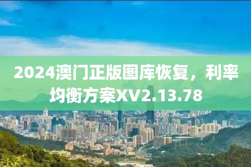 2024澳门正版图库恢复，利率均衡方案XV2.13.78