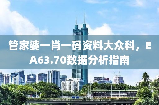 管家婆一肖一码资料大众科，EA63.70数据分析指南