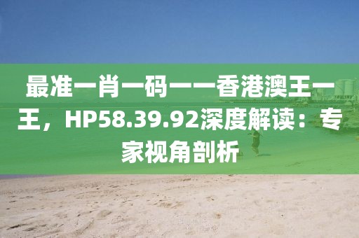 最准一肖一码一一香港澳王一王，HP58.39.92深度解读：专家视角剖析