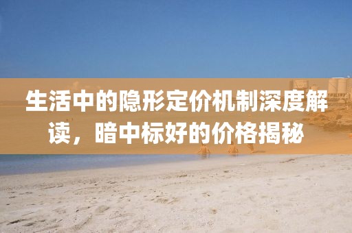 生活中的隐形定价机制深度解读，暗中标好的价格揭秘
