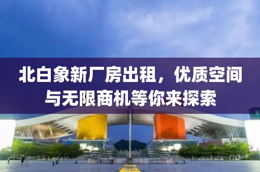 北白象新厂房出租，优质空间与无限商机等你来探索